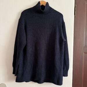 UNIQLO :C Clare Waight Keller Blue Mockneck Chunky Cotton Blend Sweater Medium